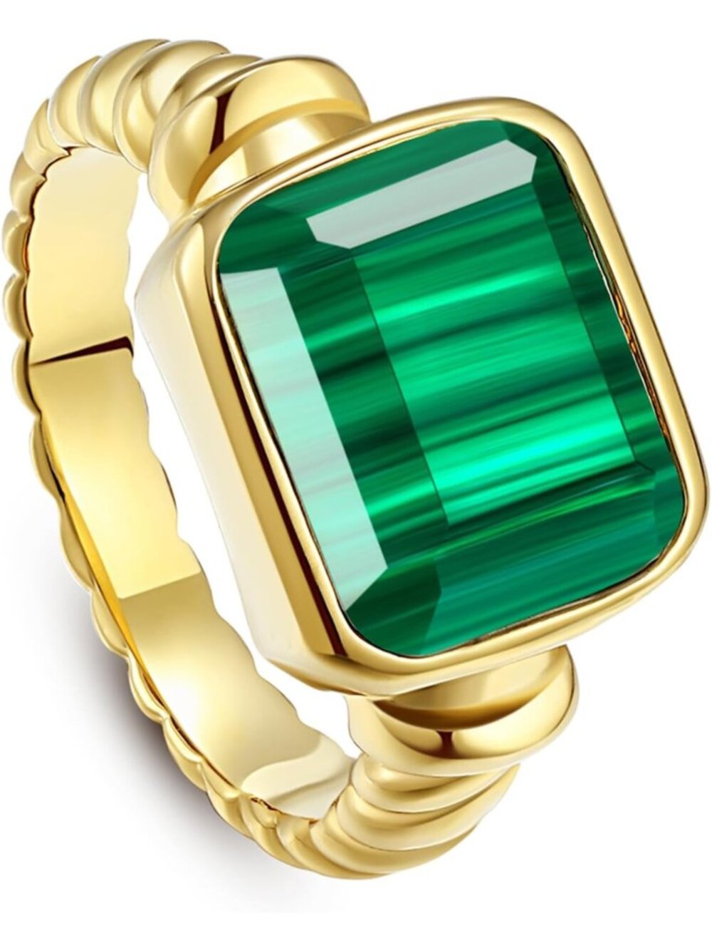 Chunky 14K Gold Plated Rings for Women, Adjustable Size 5-10, Trendy Jewelry